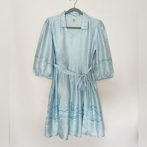 AND Women’s Pastel Blue Satin Mini Dress Size 14